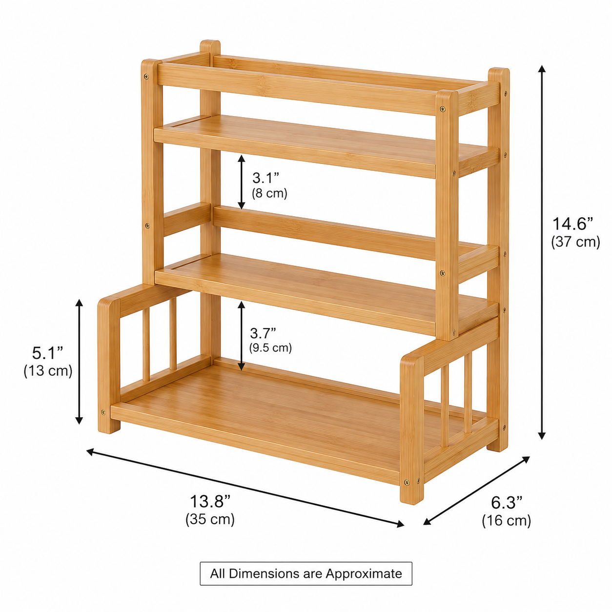 "3-Tier Wooden Kitchen & Countertop Organizer"