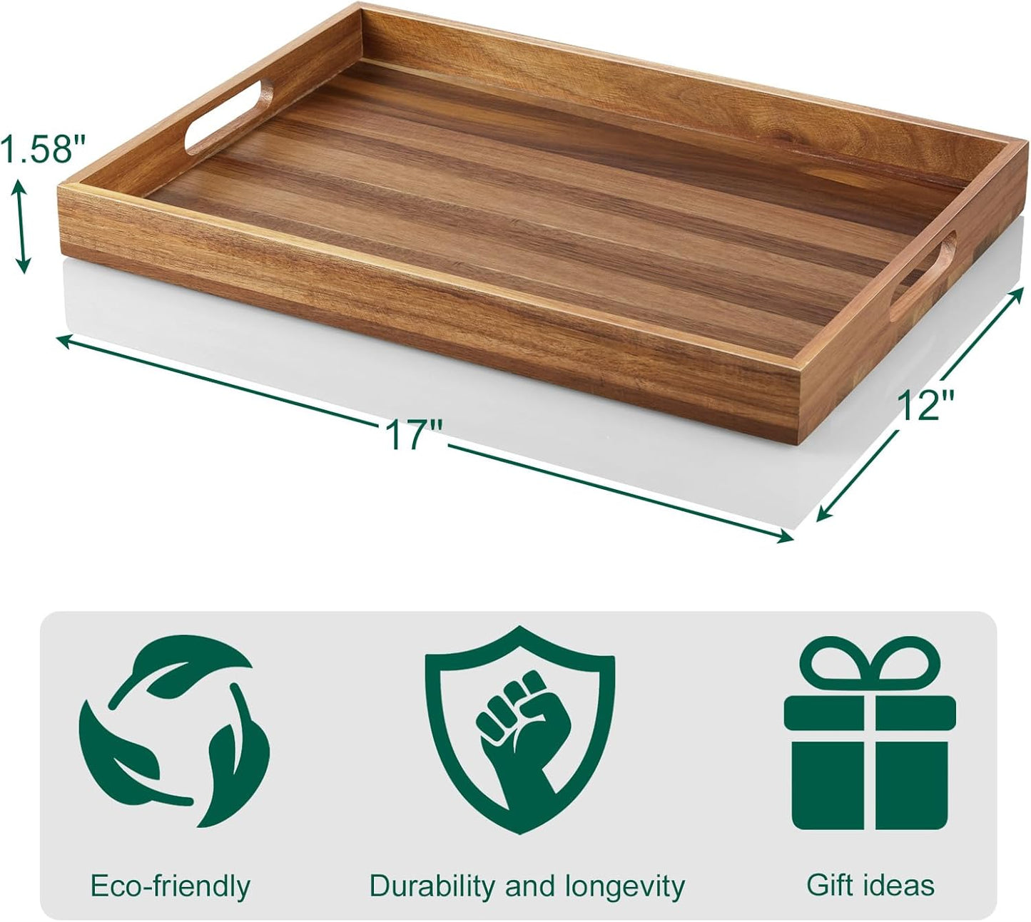 "Premium Acacia Wood Serving Tray"