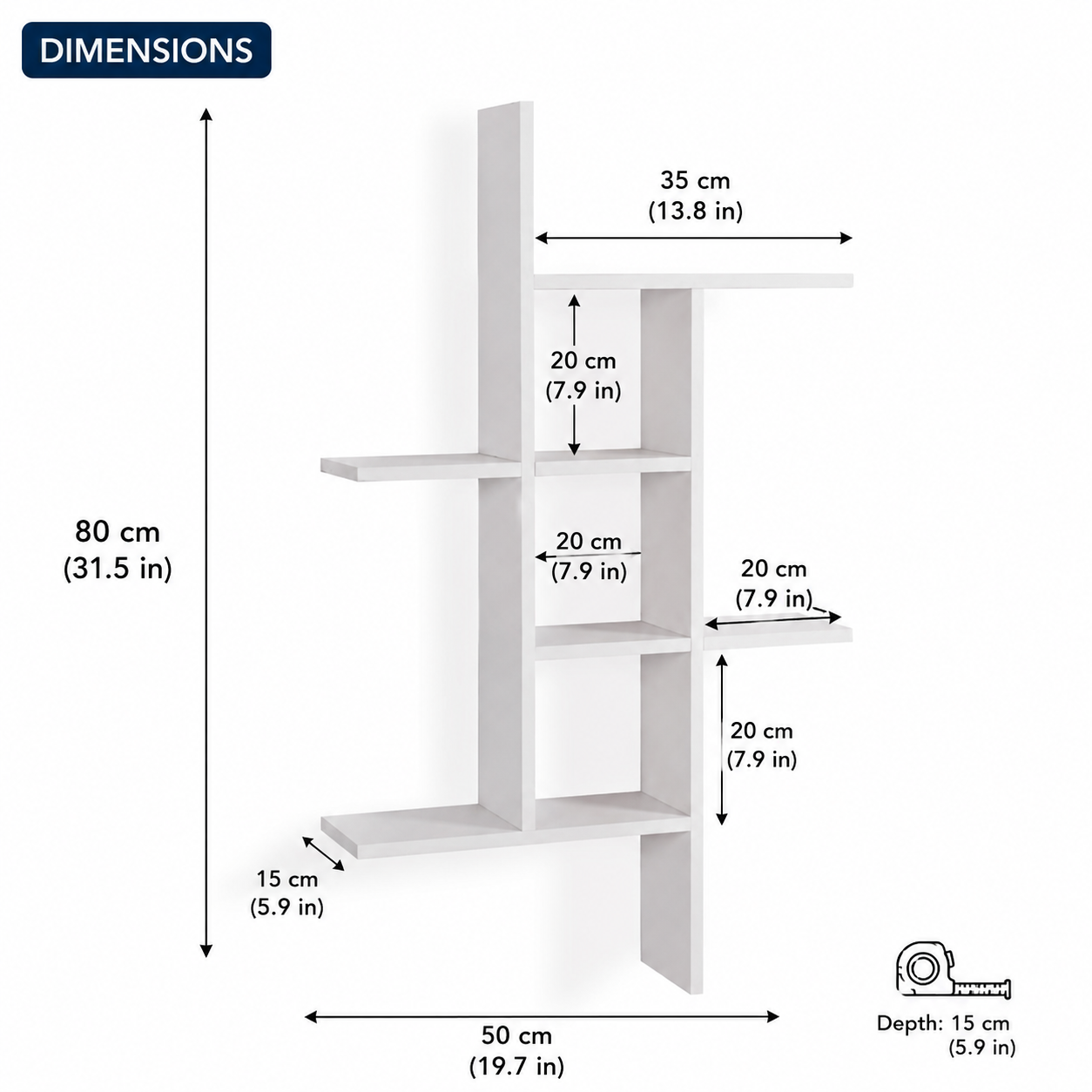 "Wall-Mounted Geometric Bookshelf"