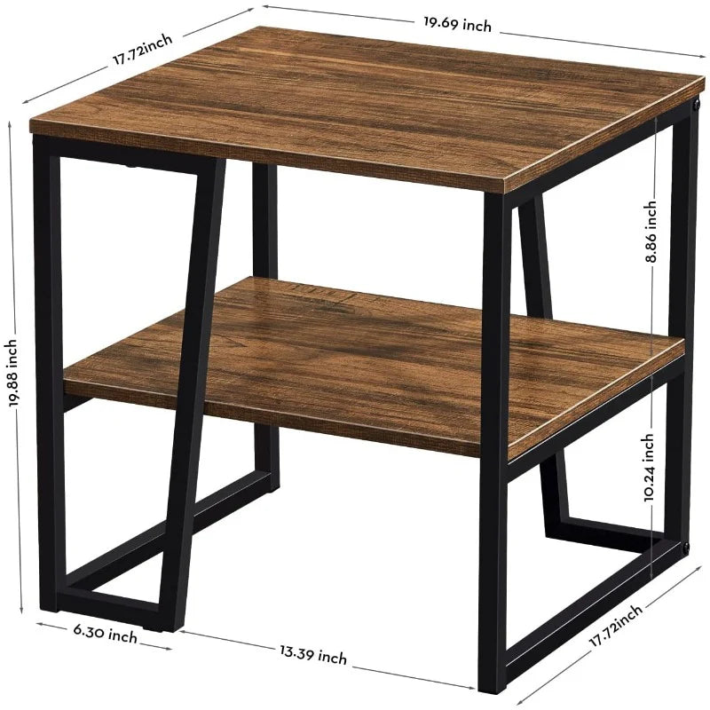 2-tier industrial side/end table