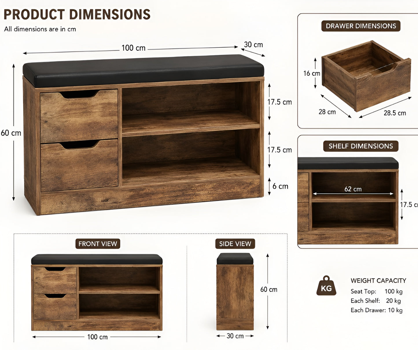 "Entryway Shoe Rack Bench"