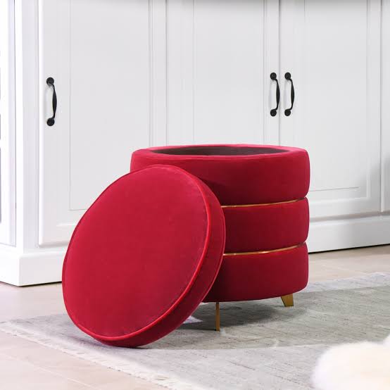 "Round Storage Ottoman"