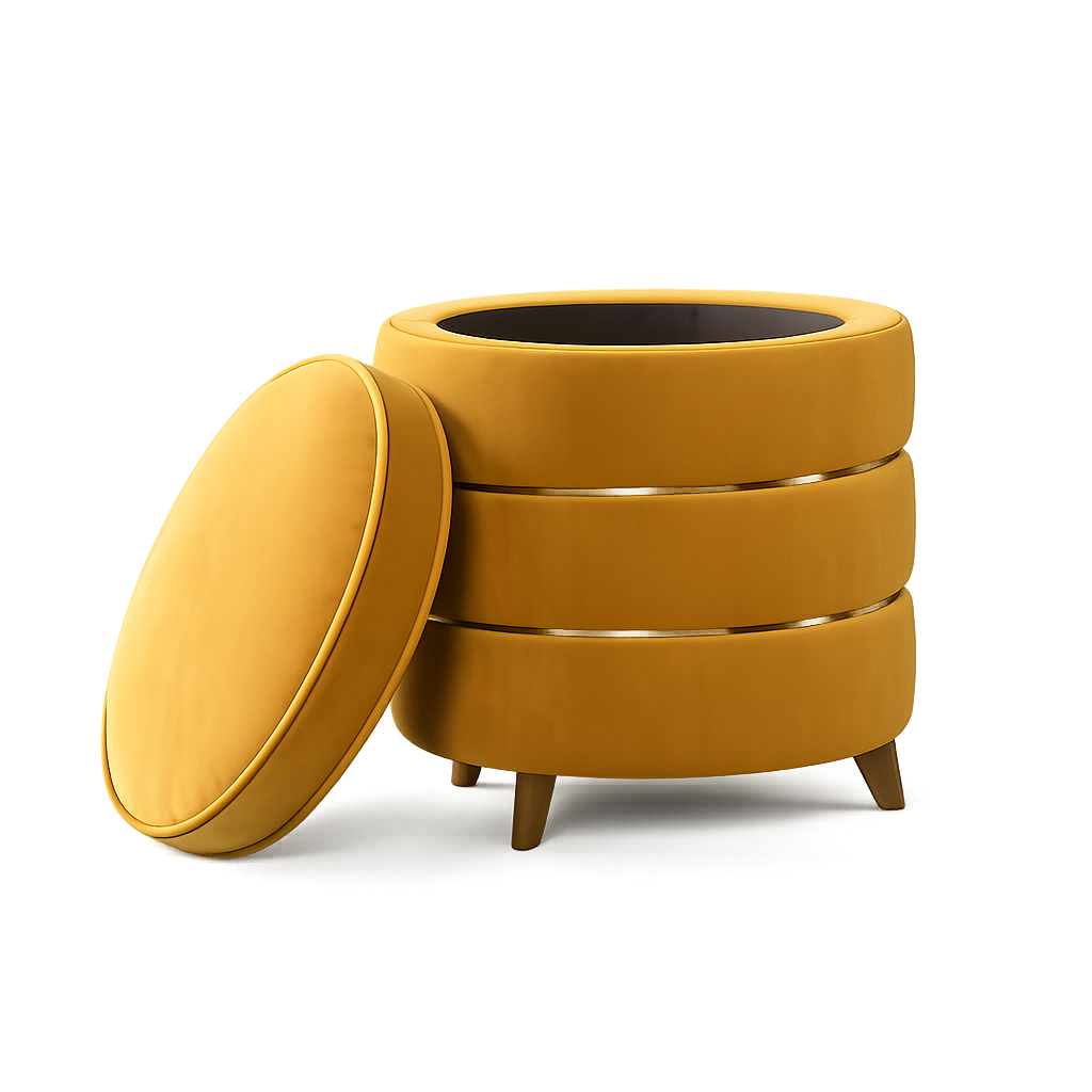 "Round Storage Ottoman"