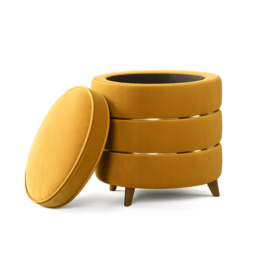 "Round Storage Ottoman"