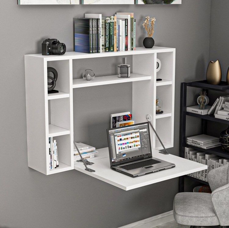 "Wall-Mounted Foldable Study Desk"