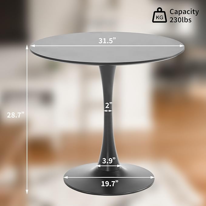 "Luna Pedestal Round Dining Table"