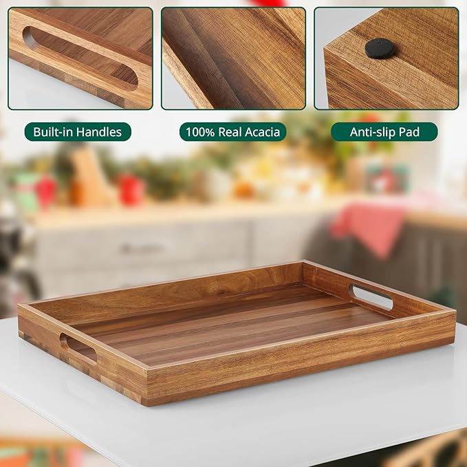 "Premium Acacia Wood Serving Tray"
