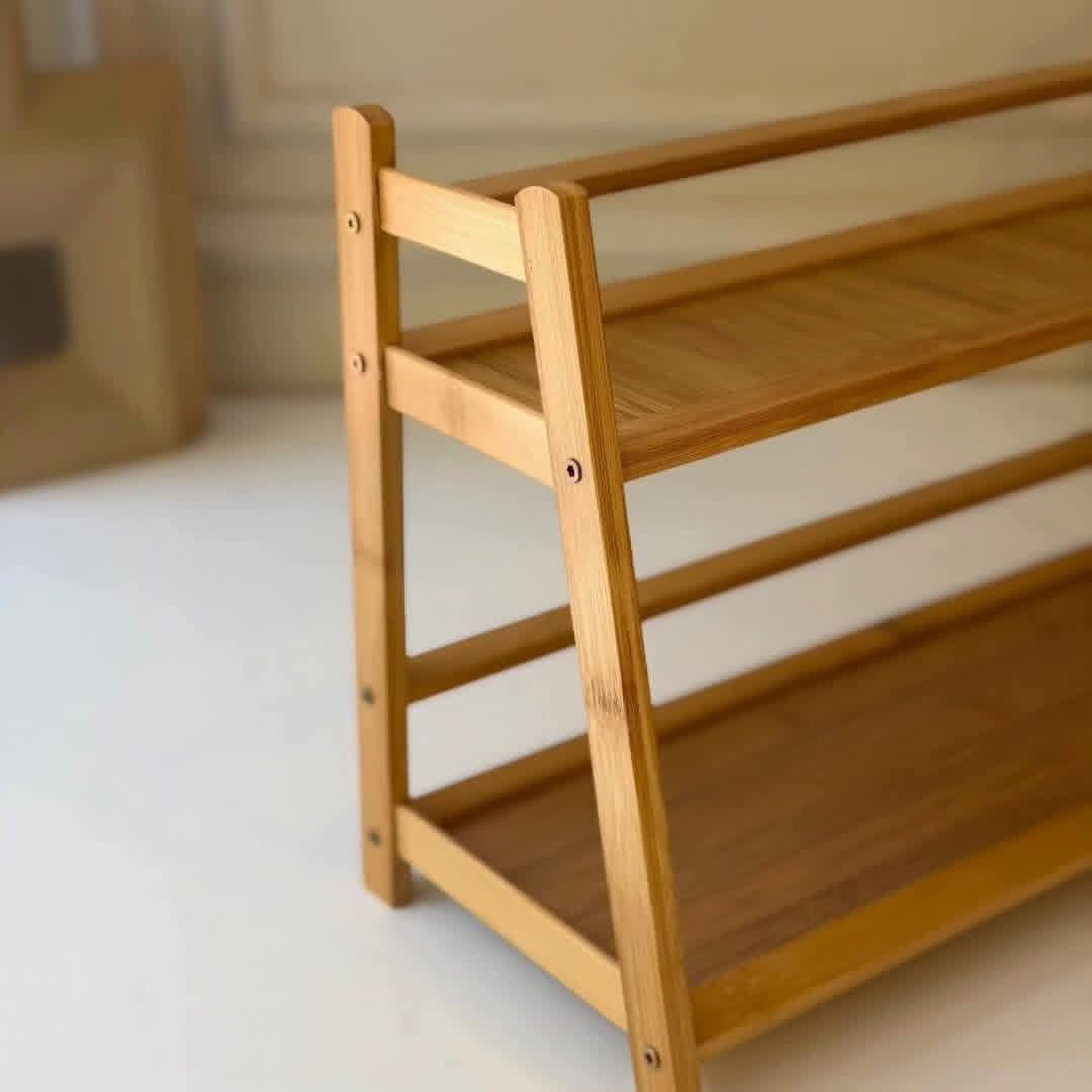 "2-Tier Wooden Display Rack"