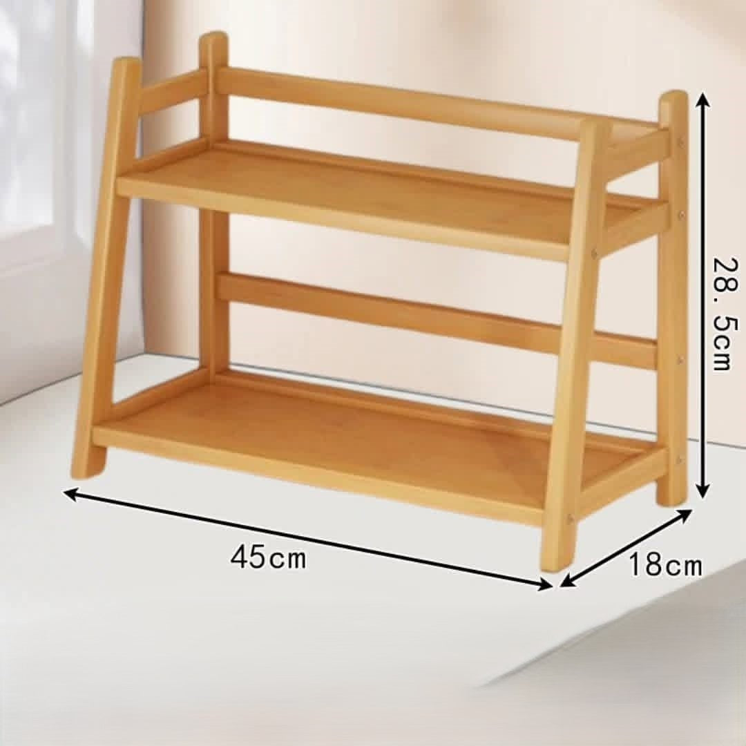 "2-Tier Wooden Display Rack"