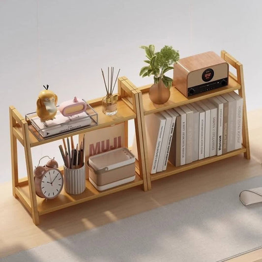"2-Tier Wooden Display Rack"