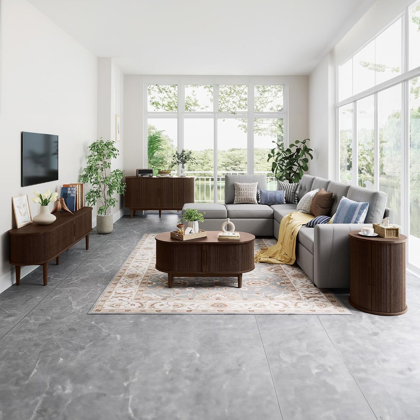 "Luna Round Storage Side Table"