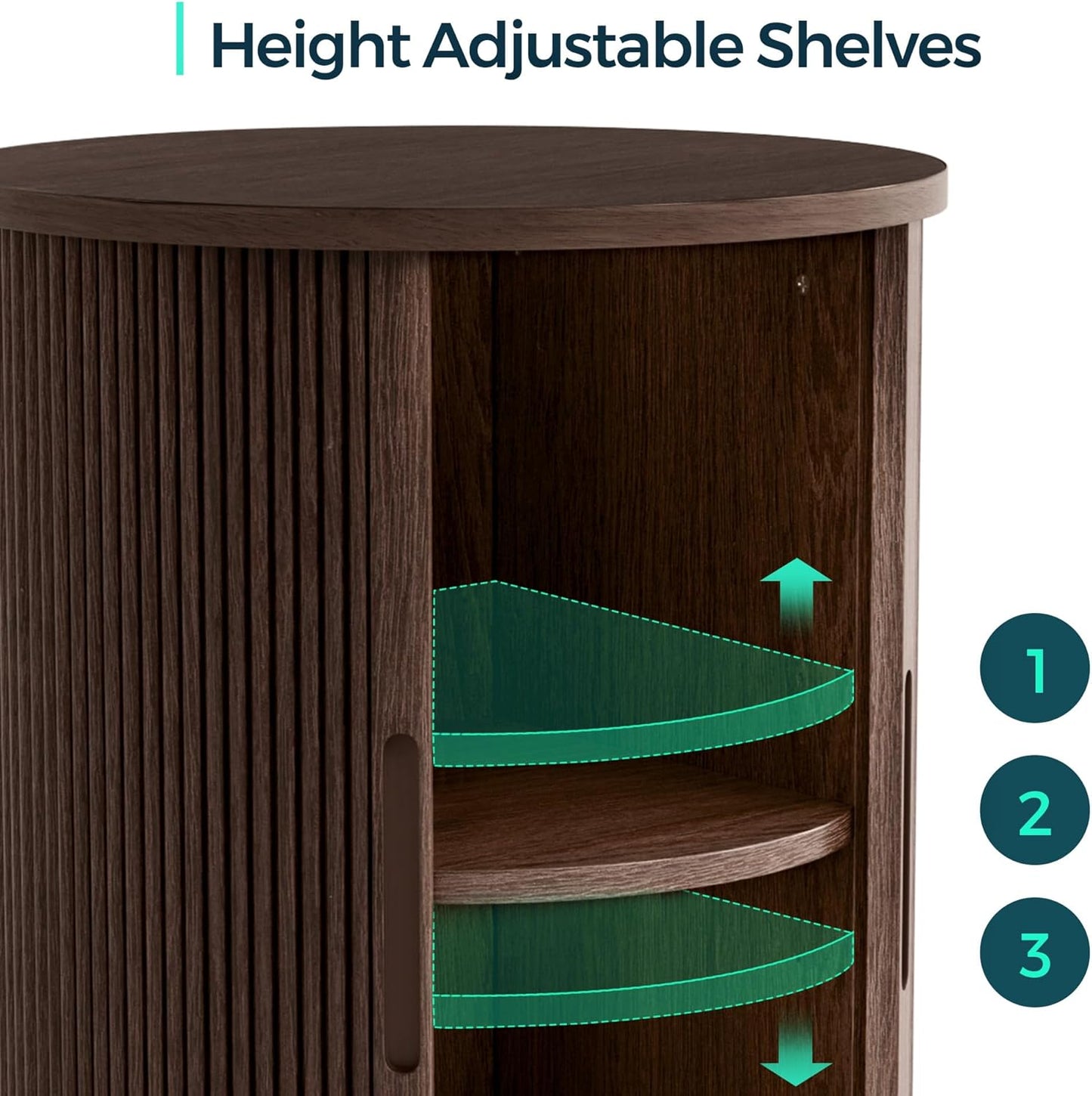 "Luna Round Storage Side Table"