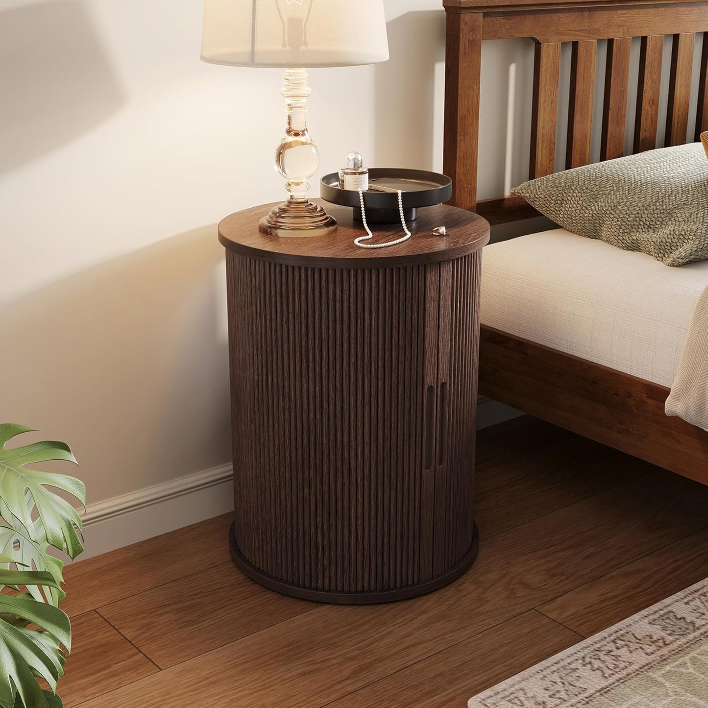 "Luna Round Storage Side Table"