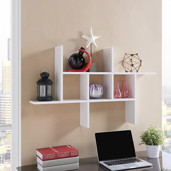 "Wall-Mounted Geometric Bookshelf"