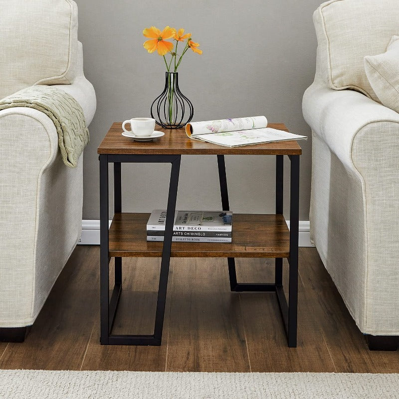 2-tier industrial side/end table