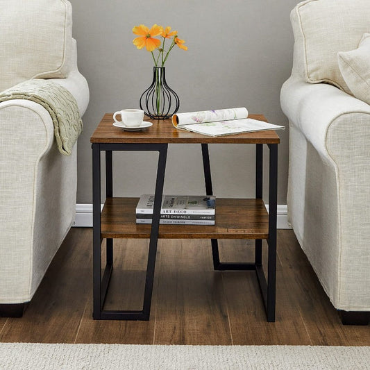 2-tier industrial side/end table