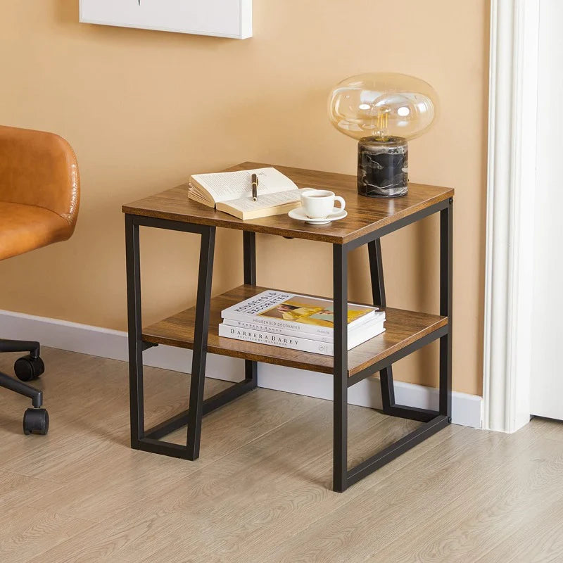 2-tier industrial side/end table