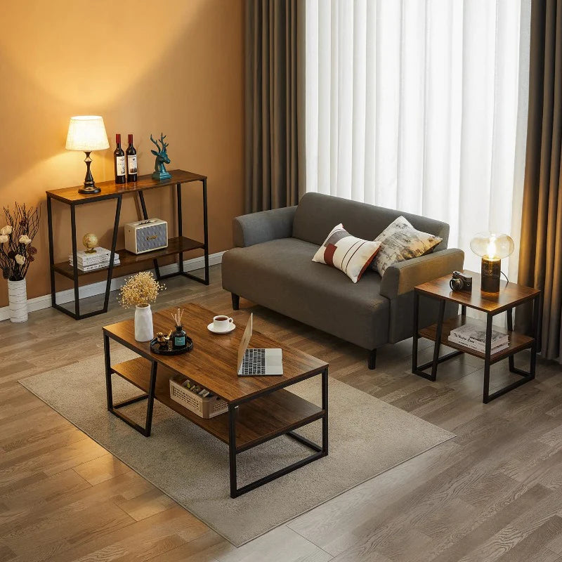 2-tier industrial side/end table