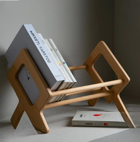 Wooden Desktop Book Organizer Rack
