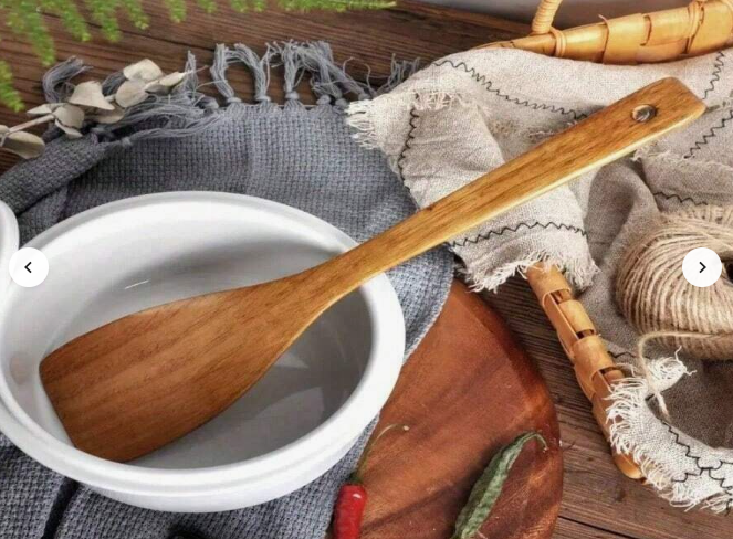 "Wooden Kitchen Utensil Set with Holder"