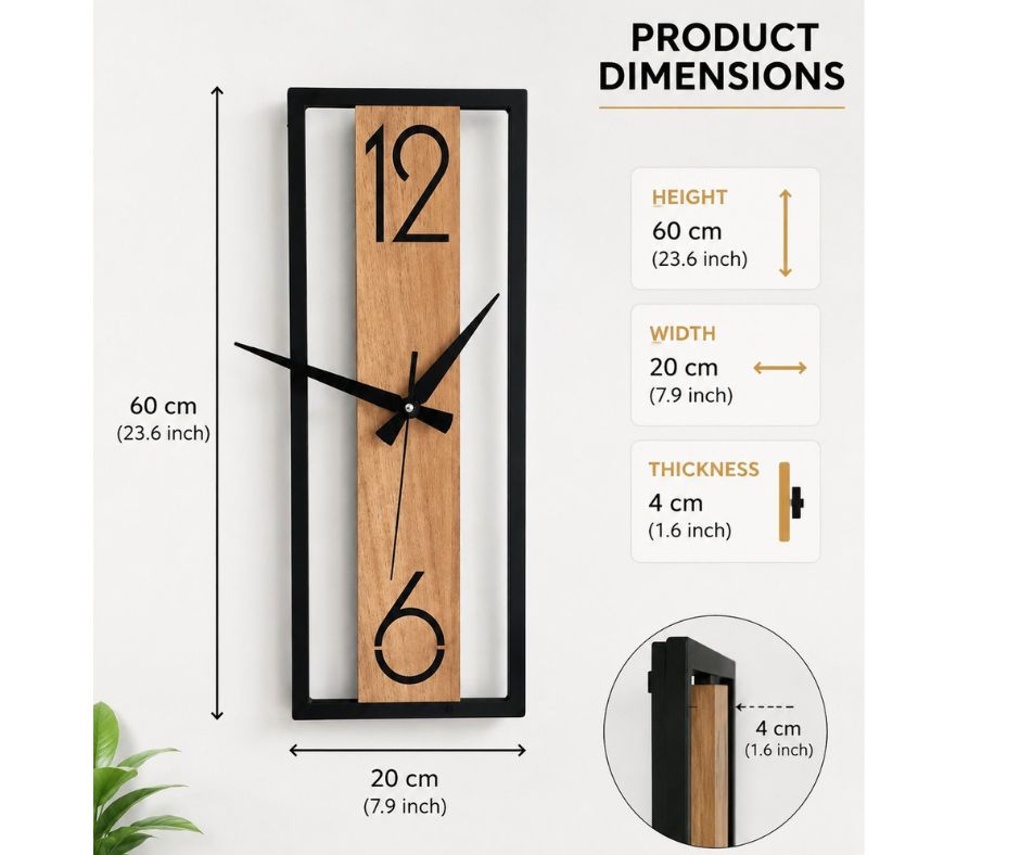 "Vertex Wooden Wall Clock"