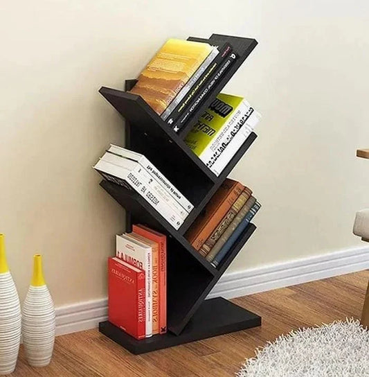 Tree-shaped wooden bookshelf