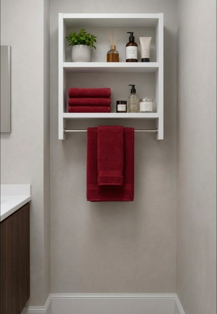 "Wall-Mounted Bathroom Storage Shelf"