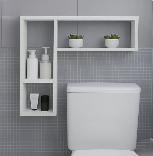 Wall-Mounted L-Shaped Bathroom Shelf
