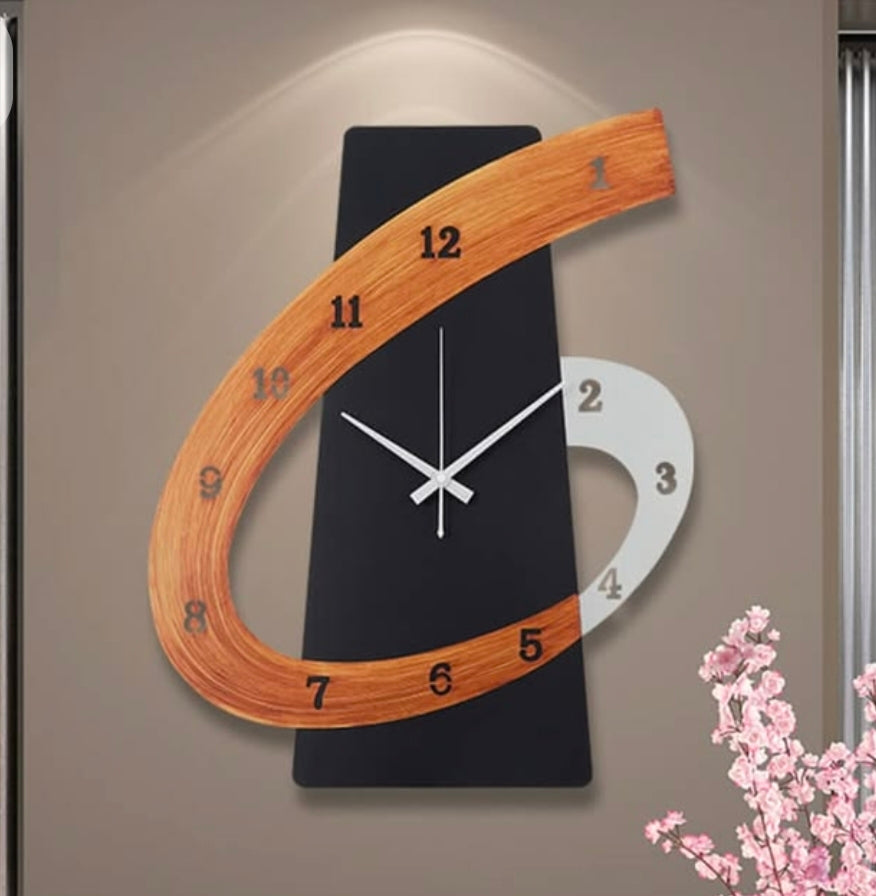 "Abstract Wooden Wall Clock"