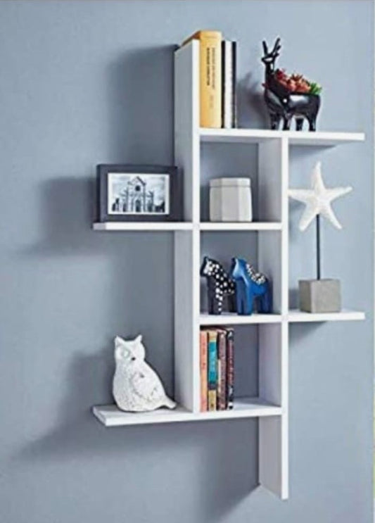 "Wall-Mounted Geometric Bookshelf"