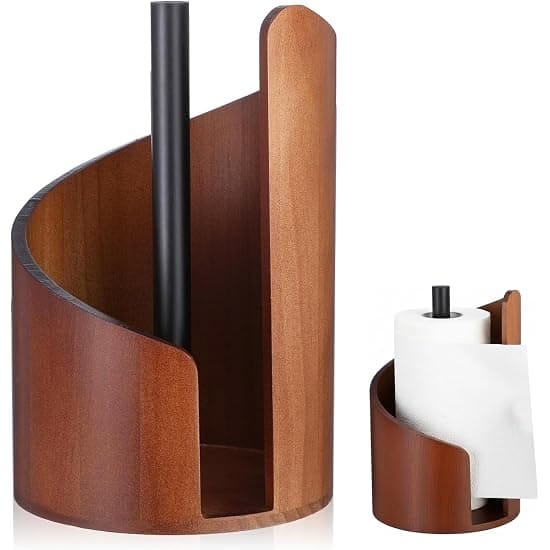"Walnut Wooden Paper Towel Holder"