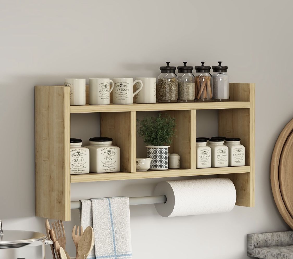 "2-tier wooden kitchen organizer"