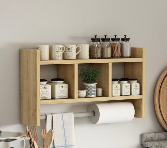 "2-tier wooden kitchen organizer"