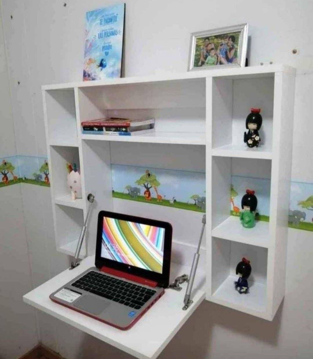 "Wall-Mounted Foldable Study Desk"