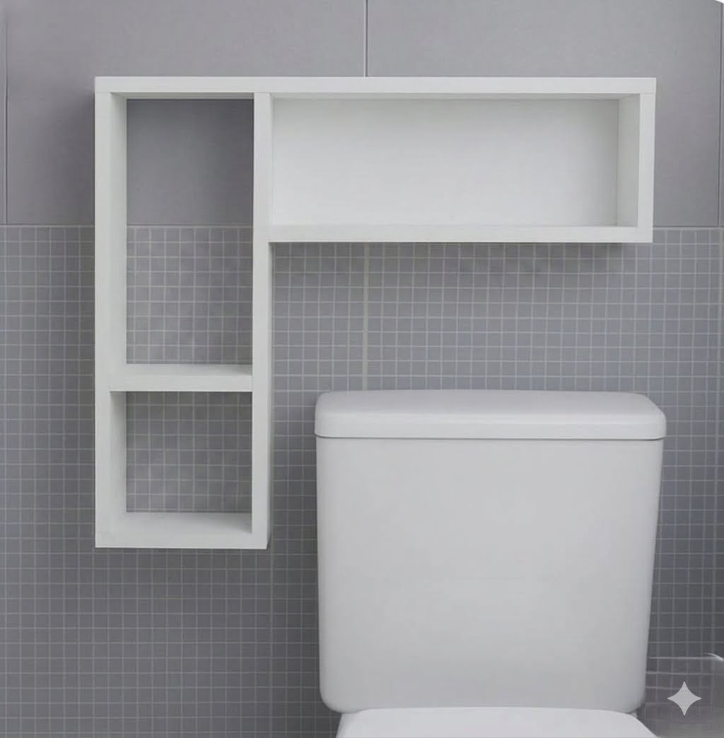 "Wall-Mounted L-Shaped Bathroom Shelf"