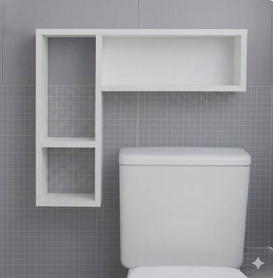 Wall-Mounted L-Shaped Bathroom Shelf