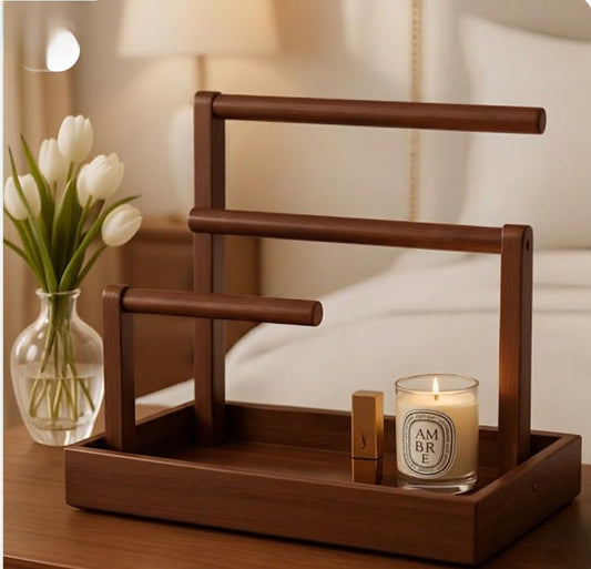 wooden jewelry organizer stand