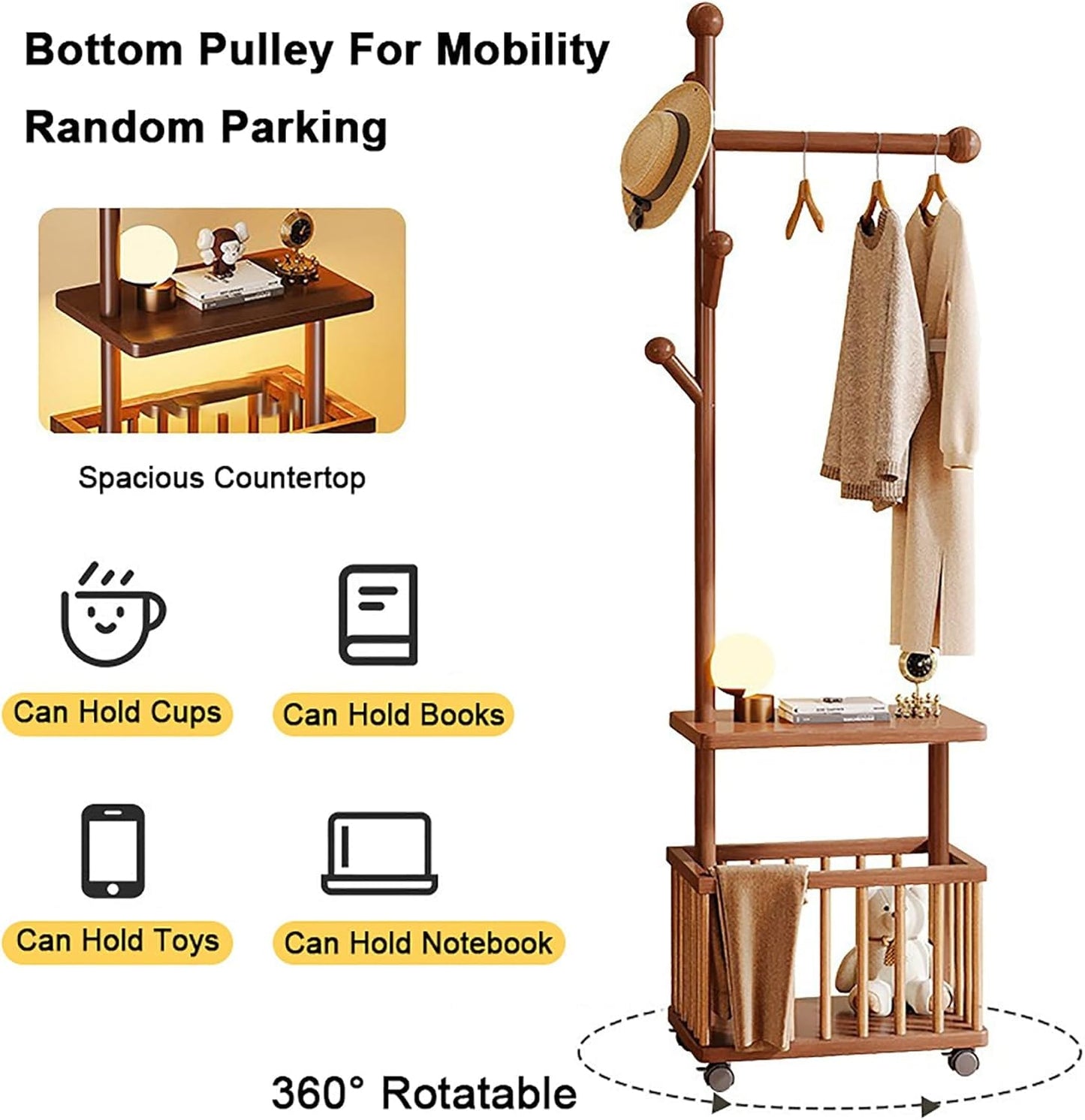 "Harper Entryway Coat Rack with Storage Bench"