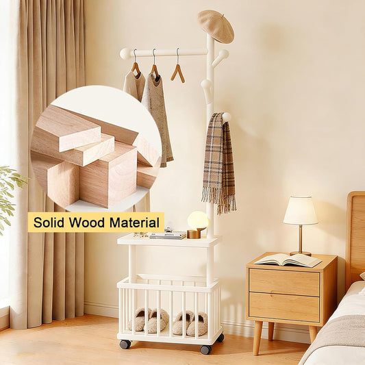 "Harper Entryway Coat Rack with Storage Bench"
