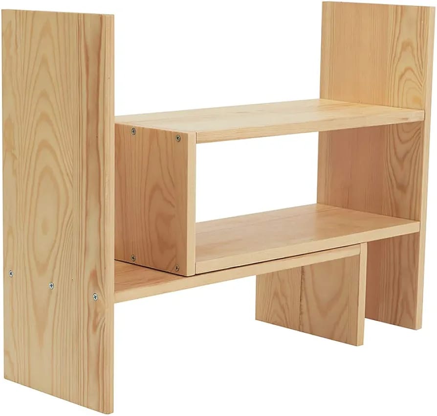 "Nordic Wooden Desktop Organizer Shelf"