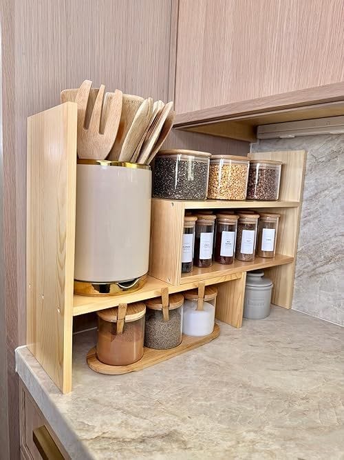 "Nordic Wooden Desktop Organizer Shelf"